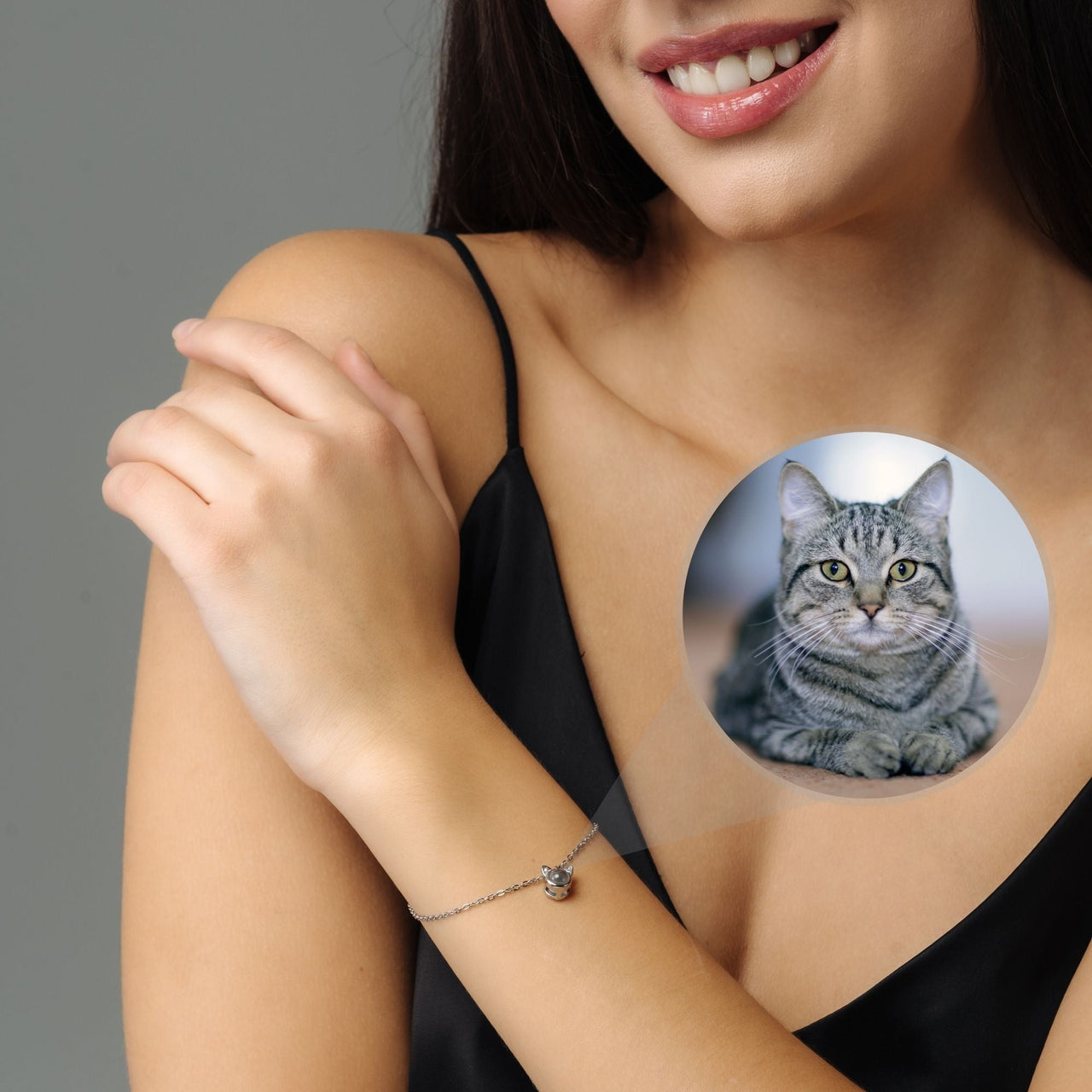 Cat Personalized Photo Bracelet - Personalized Gift For Women - Custom Jewelry For Her - Custom Bracelet Picture - Personalised Photo Gift Bracelet Brother & Sisters