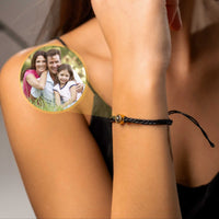 Thumbnail for Circle Personalized Photo Bracelet - Personalized Gift - Custom Jewelry For Her & Him - Custom Bracelet Picture - Personalised Photo Gift Bracelet Black / Gold Brother & Sisters