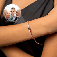 Thumbnail for Circle Personalized Photo Bracelet - Personalized Gift - Custom Jewelry For Her & Him - Custom Bracelet Picture - Personalised Photo Gift Bracelet Pink / Silver Brother & Sisters