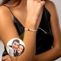 Thumbnail for Circle Personalized Photo Bracelet - Personalized Gift - Custom Jewelry For Her & Him - Custom Bracelet Picture - Personalised Photo Gift Bracelet White / Gold Brother & Sisters