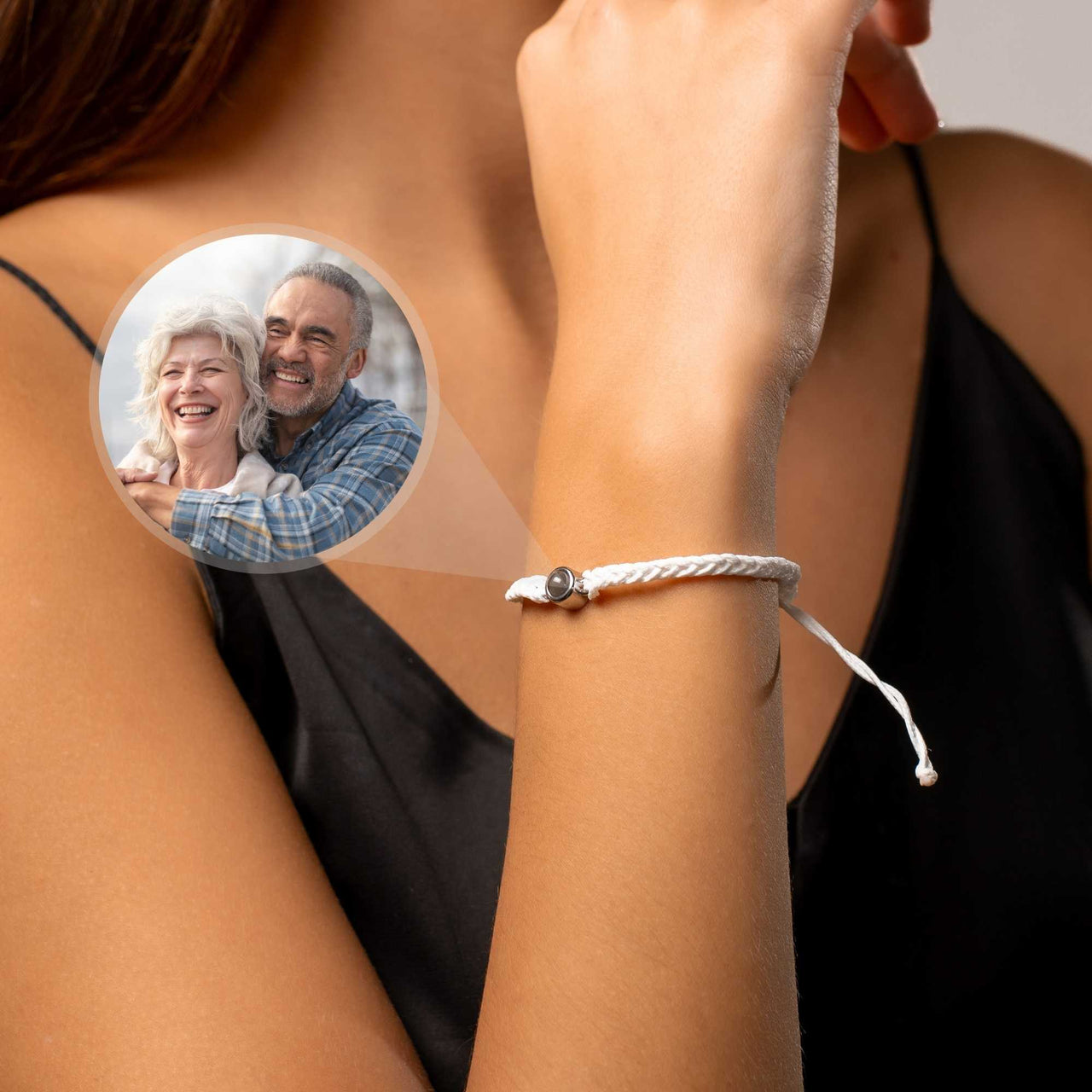 Circle Personalized Photo Bracelet - Personalized Gift - Custom Jewelry For Her & Him - Custom Bracelet Picture - Personalised Photo Gift Bracelet White / Silver Brother & Sisters