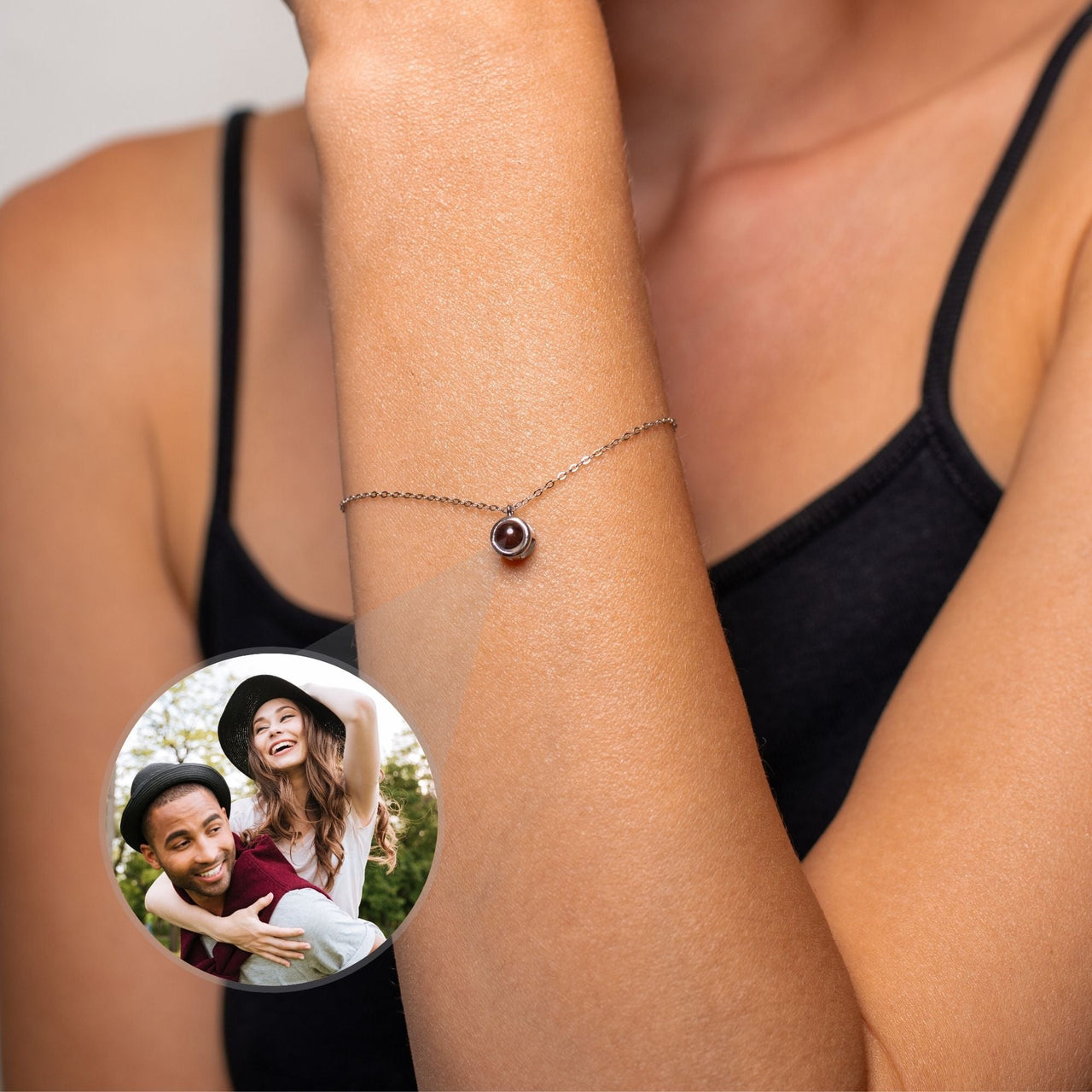 Circular Personalized Photo Bracelet - Personalized Gift - Custom Jewelry For Her - Custom Bracelet Picture - Personalised Photo Gift Bracelet Brother & Sisters