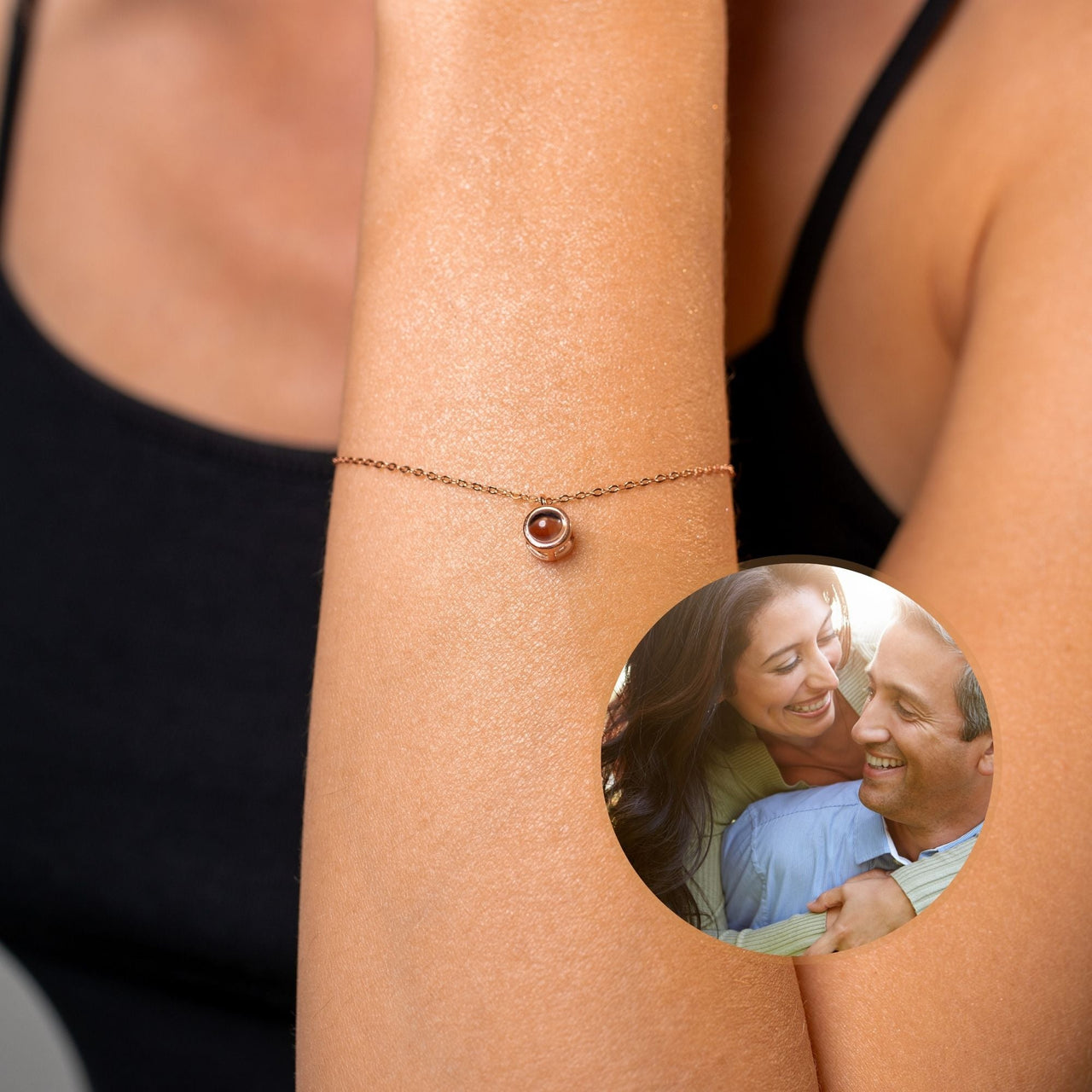 Circular Personalized Photo Bracelet - Personalized Gift - Custom Jewelry For Her - Custom Bracelet Picture - Personalised Photo Gift Bracelet Brother & Sisters