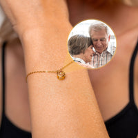 Thumbnail for Circular Personalized Photo Bracelet - Personalized Gift - Custom Jewelry For Her - Custom Bracelet Picture - Personalised Photo Gift Bracelet Gold Brother & Sisters