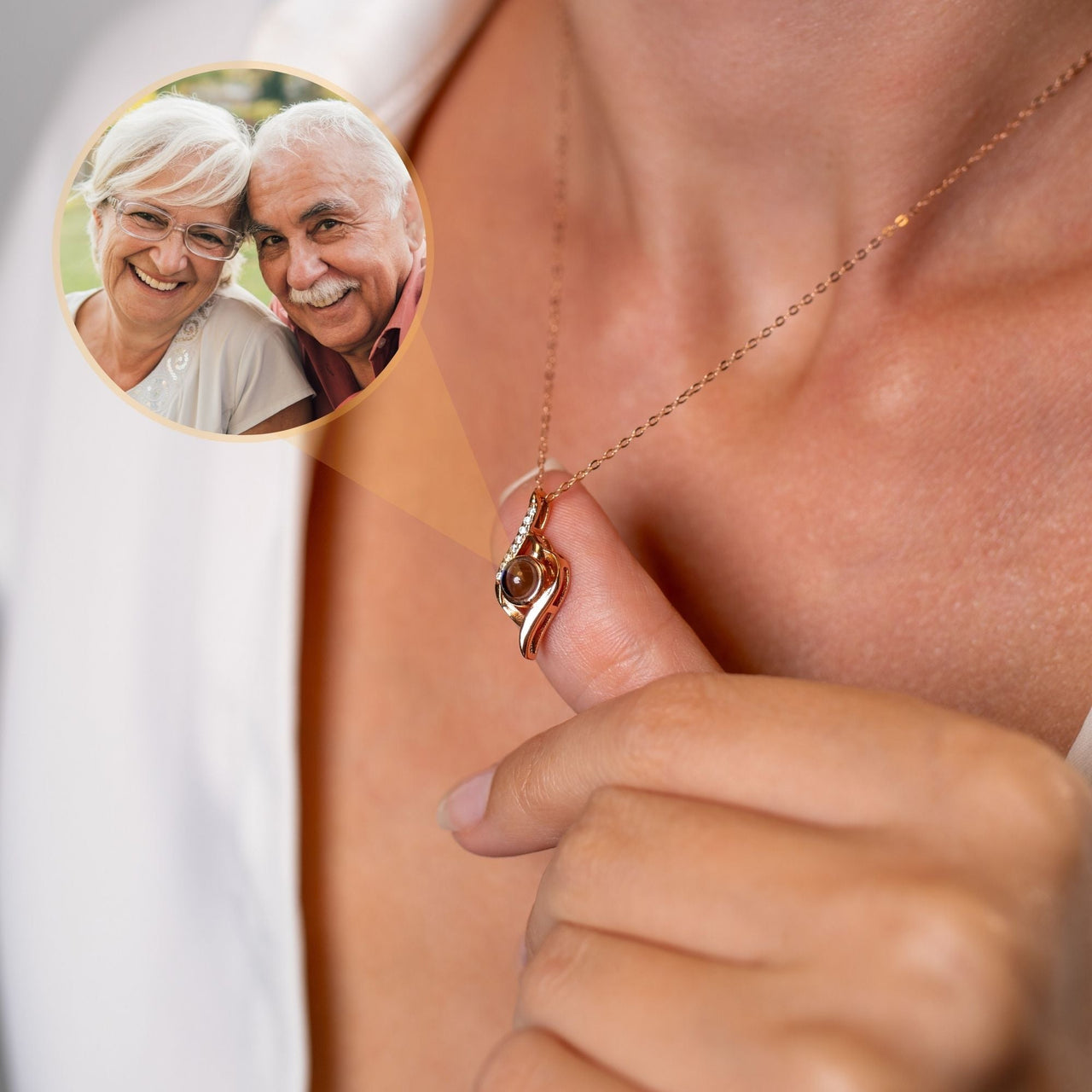 Luxury Photo Personalised Necklace  - Photo Necklace - Photo Projection Necklace Necklace Brother & Sisters