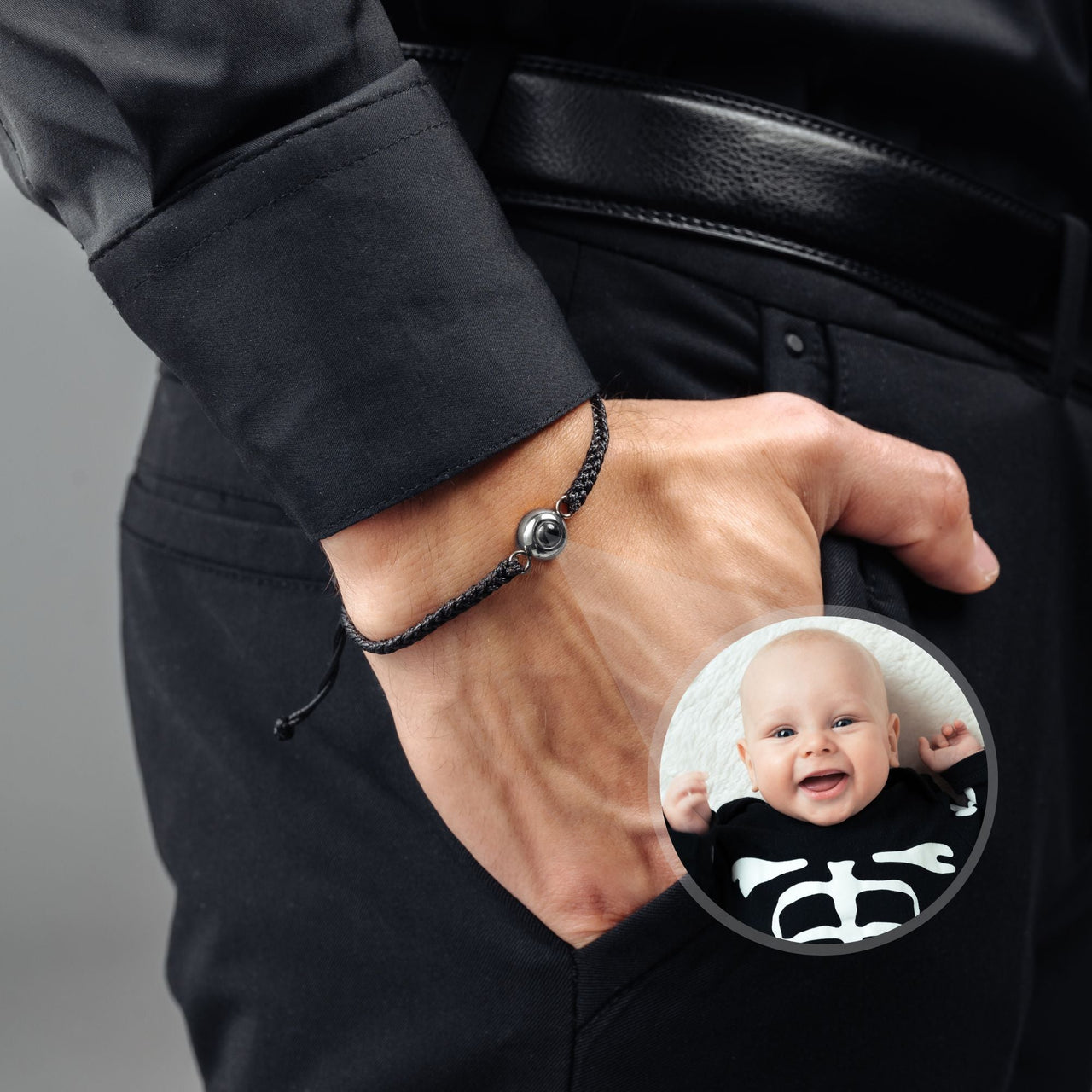 Man Bracelet - Men's Personalised Bracelet - Classic Personalized Photo Bracelet - Personalized Gift for Men - Custom Jewelry for Him - Custom Bracelet Picture - Personalised Photo Gift Bracelet Brother & Sisters