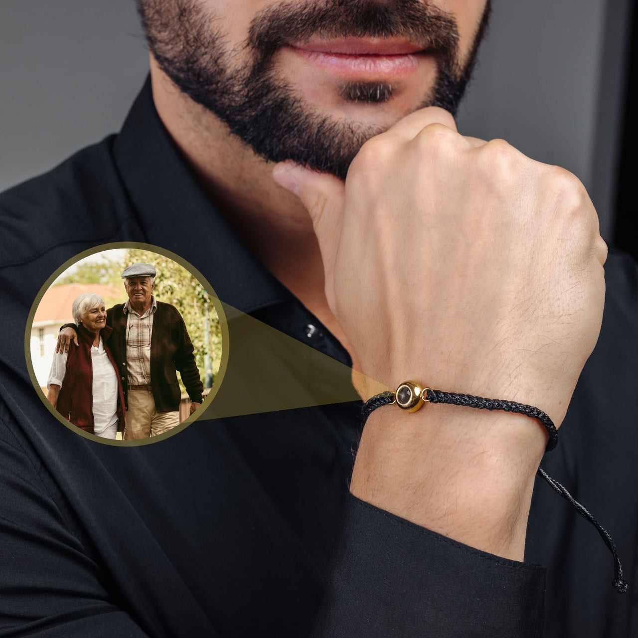 Man Bracelet - Men's Personalised Bracelet - Classic Personalized Photo Bracelet - Personalized Gift for Men - Custom Jewelry for Him - Custom Bracelet Picture - Personalised Photo Gift Bracelet Brother & Sisters