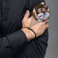 Thumbnail for Man Bracelet - Men's Personalised Bracelet - Classic Personalized Photo Bracelet - Personalized Gift for Men - Custom Jewelry for Him - Custom Bracelet Picture - Personalised Photo Gift Bracelet Black / Black Brother & Sisters