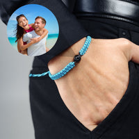 Thumbnail for Man Bracelet - Men’s Personalised Bracelet - Personalized Gift - Custom Jewelry For Him - Custom Bracelet Picture - Personalised Photo Gift Bracelet Blue / Black Brother & Sisters