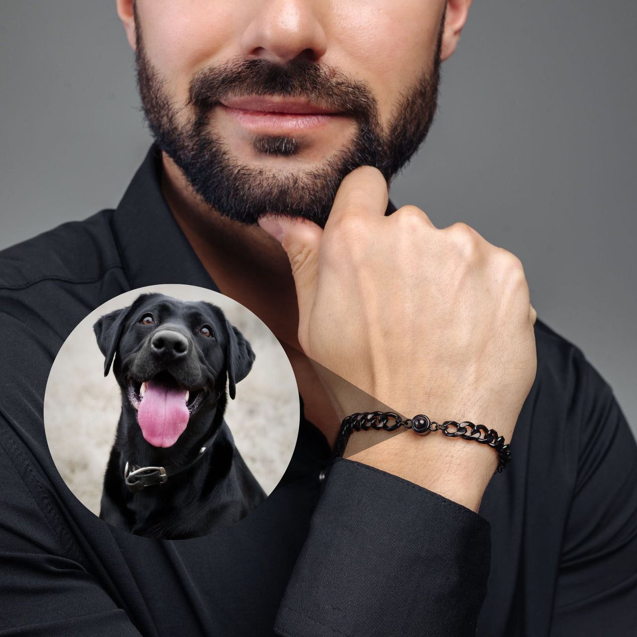 Man Bracelet - Men’s Personalised Bracelet - Steel Personalized Photo Bracelet - Personalized Gift for Men - Custom Jewelry for Him - Custom Bracelet Picture - Personalised Photo Gift Bracelet Brother & Sisters