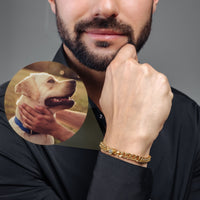 Thumbnail for Man Bracelet - Men’s Personalised Bracelet - Steel Personalized Photo Bracelet - Personalized Gift for Men - Custom Jewelry for Him - Custom Bracelet Picture - Personalised Photo Gift Bracelet Brother & Sisters