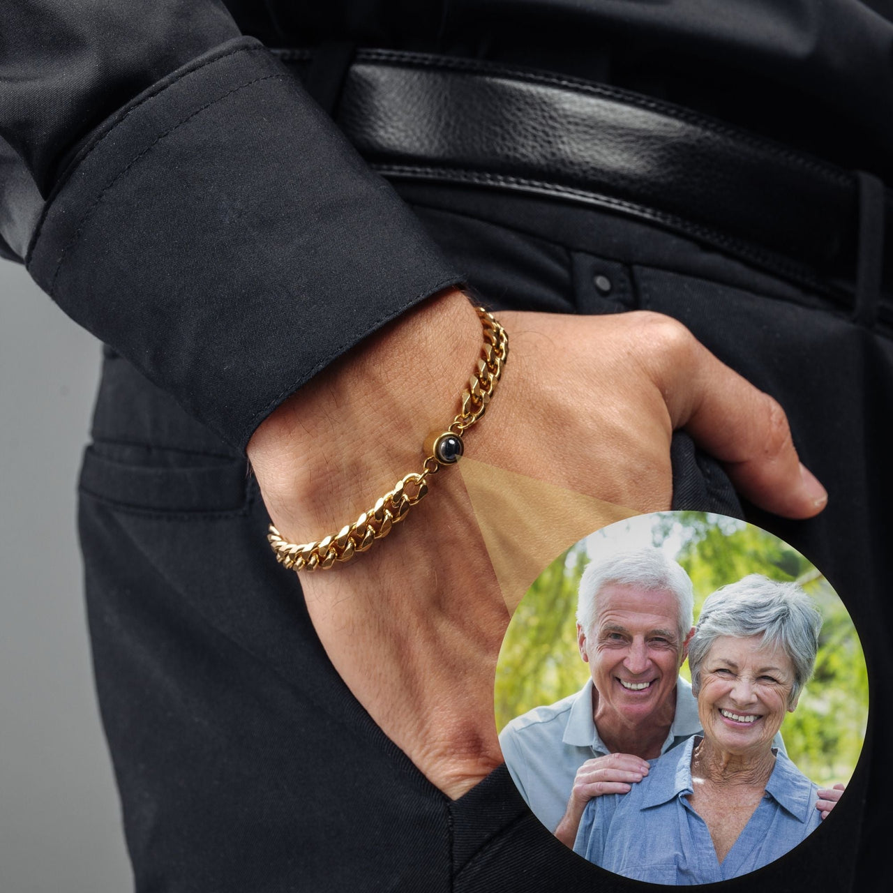 Man Bracelet - Men’s Personalised Bracelet - Steel Personalized Photo Bracelet - Personalized Gift for Men - Custom Jewelry for Him - Custom Bracelet Picture - Personalised Photo Gift Bracelet Gold Brother & Sisters