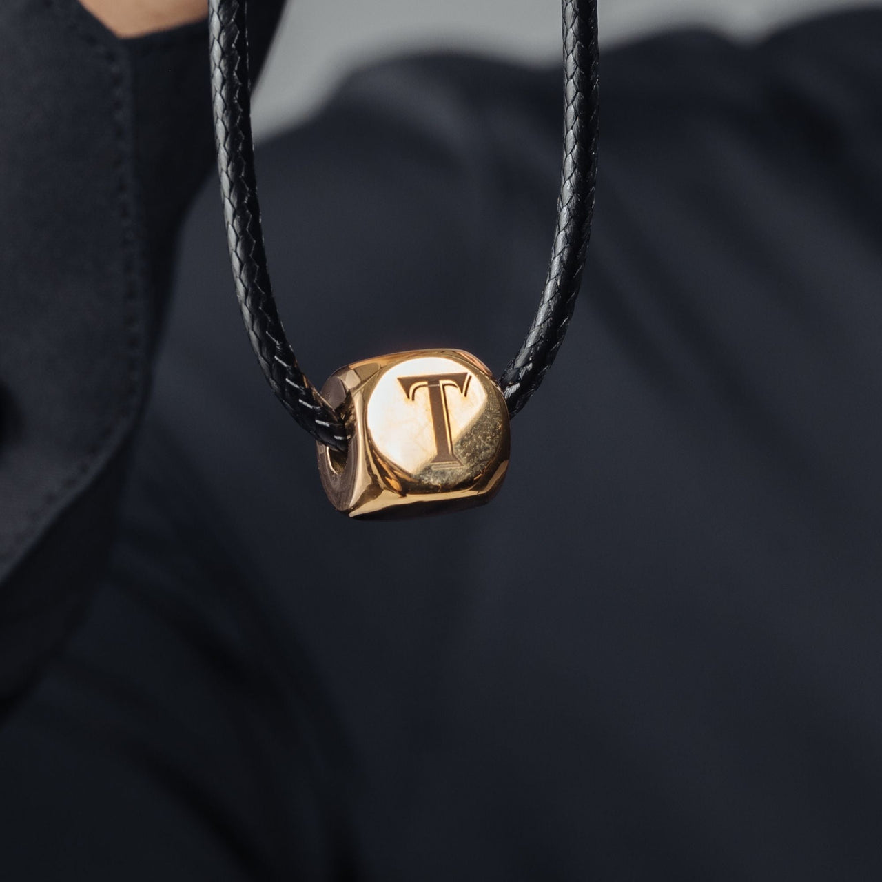 Man Necklace - Gold Initial Necklace - Cube Letter Necklace - Gold Necklace for men Necklace Brother & Sisters