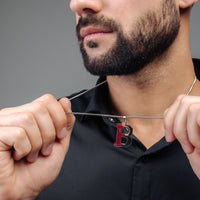 Thumbnail for Man Necklace - Initial Necklace - Rugby Letter Necklace - Mens Chain Necklace Necklace Brother & Sisters