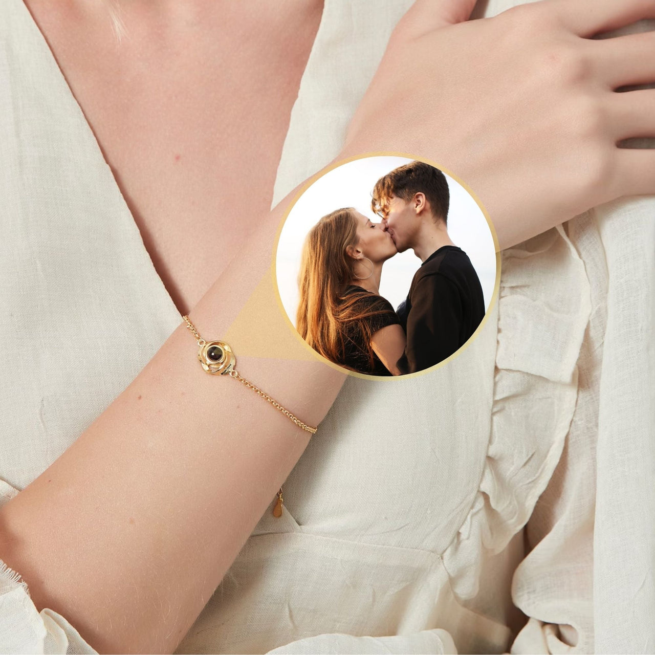 Rose Photo Bracelet - Personalised Bracelet - Personalised Gift for Women - Womens Bracelet Bracelet Brother & Sisters
