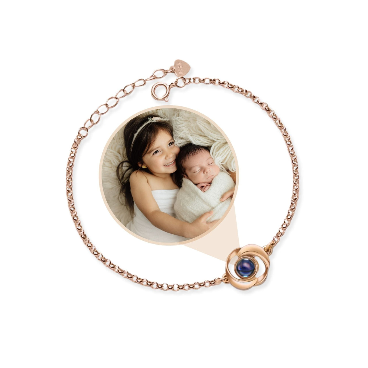 Rose Photo Bracelet - Personalised Bracelet - Personalised Gift for Women - Womens Bracelet Bracelet Rose Gold Brother & Sisters