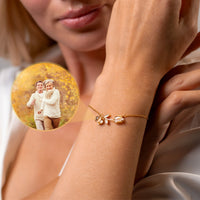 Thumbnail for Tulip Personalized Photo Bracelet - Personalized Gift for Women - Custom Jewelry for Her - Custom Bracelet Picture - Personalised Photo Gift Bracelet Gold Brother & Sisters