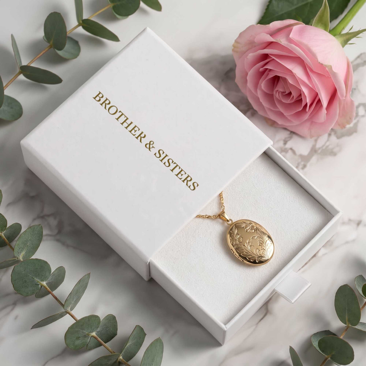 Floral Photo Locket Necklace