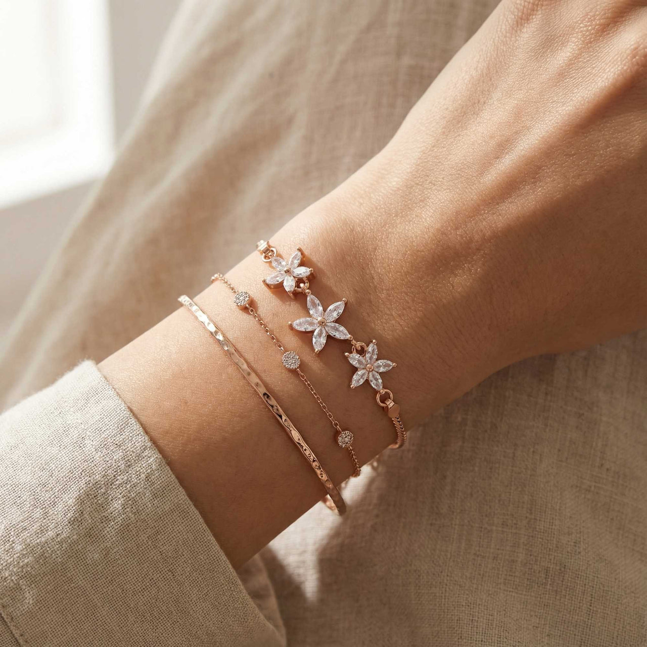 Crystal Flower Bracelet