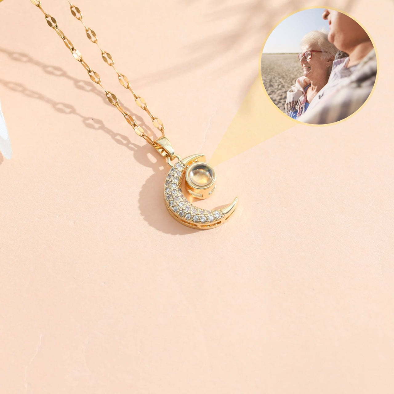 Lucky Moon Photo Necklace