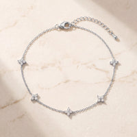 Thumbnail for Clover Charm Anklet in Silver