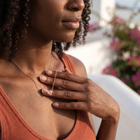Thumbnail for Geometric pendant — worn, everyday gesture, rose gold | SKU: 12791388-rose-gold