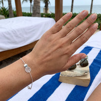 Thumbnail for Pineapple bracelet — worn, real size, silver | SKU: 9178613-white-gold