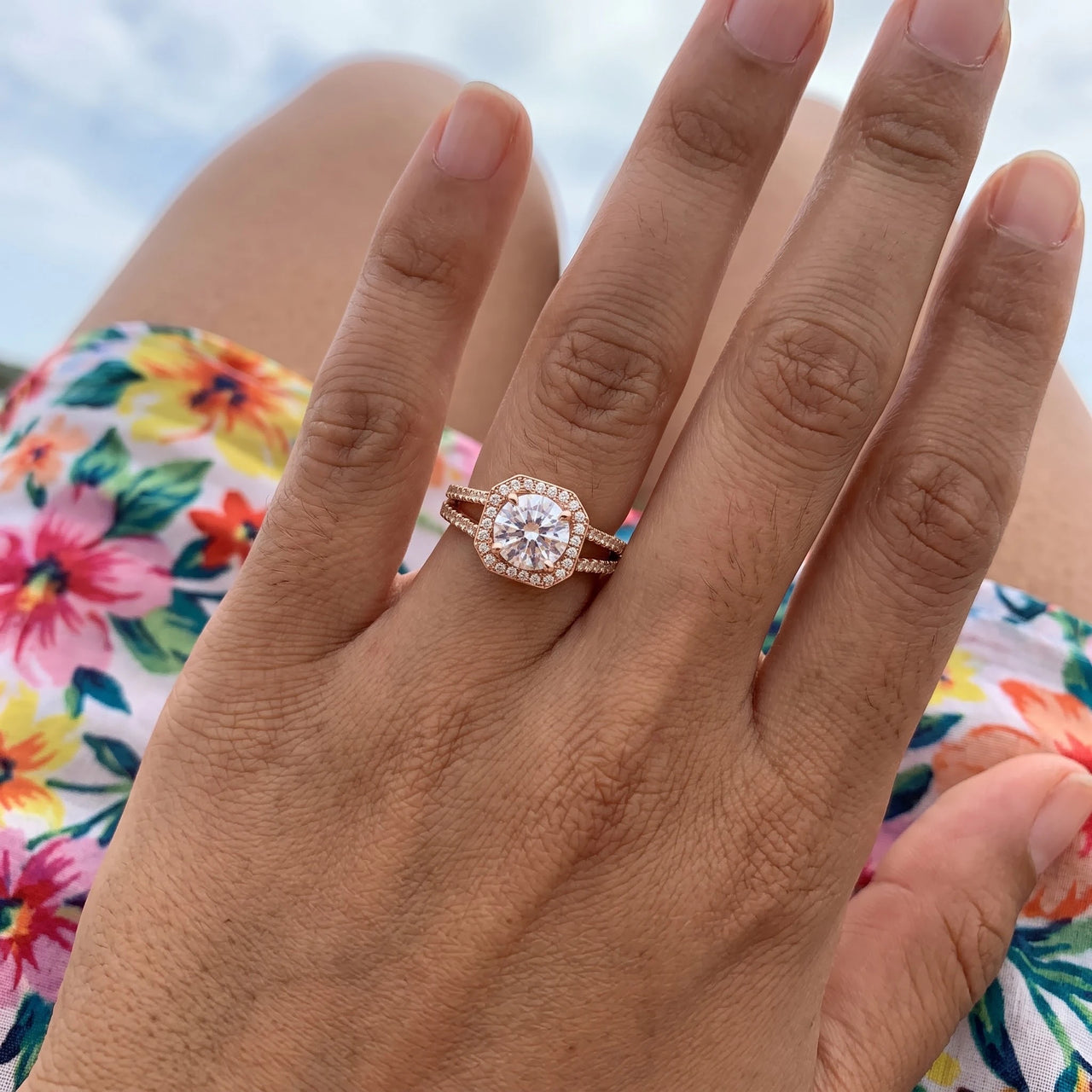 Rose gold ring — worn, real size, rose gold | SKU: 346060-4.5-rose-gold