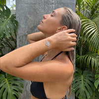 Thumbnail for Tree of life bracelet — worn in the shower, waterproof, silver | SKU: 18963309-white-gold