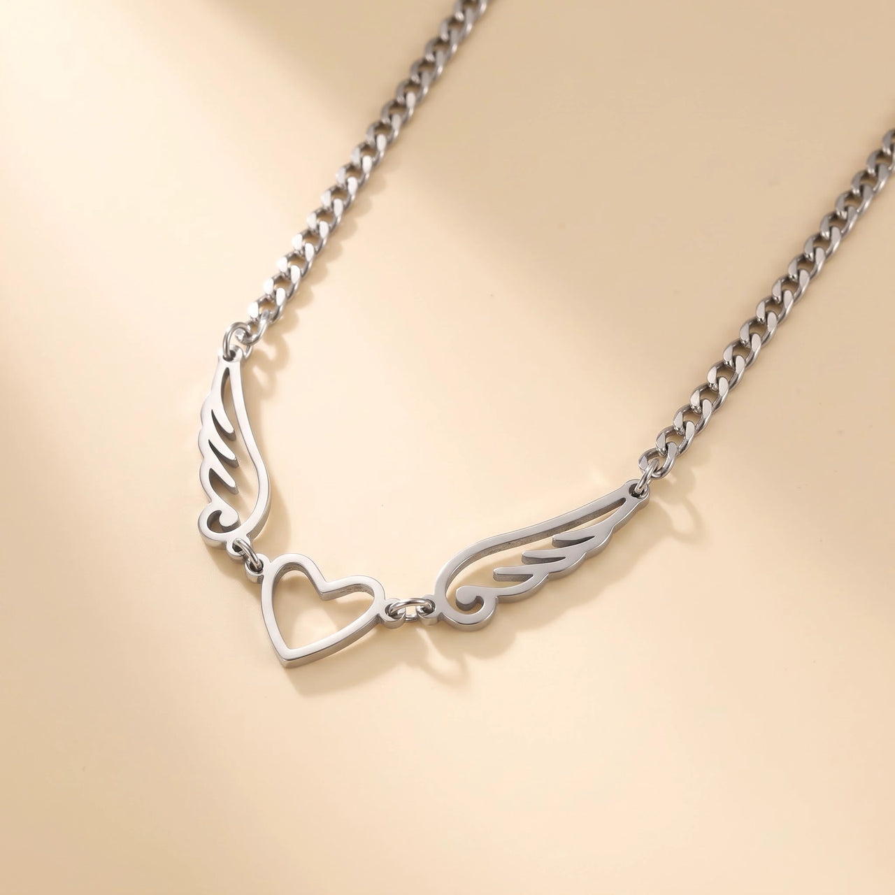 Winged Heart Necklace, silver | SKU: 42004-silver